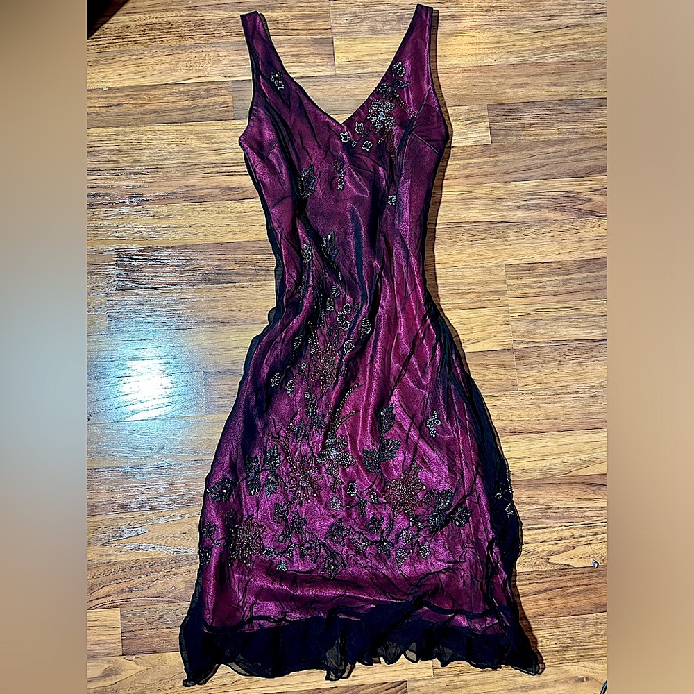 Vintage Y2K 100% Silk Beaded Dress Vintage Silk Dress Vintage Beaded Dress Fairy